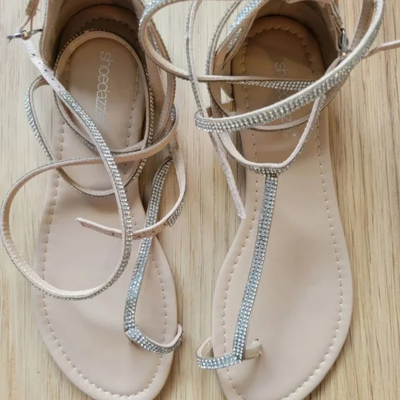 Shoe Dazzle Shoes Gladiator Strappy Sparkle Sandals Size 9 Poshmark
